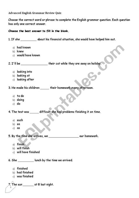 english worksheets grammar