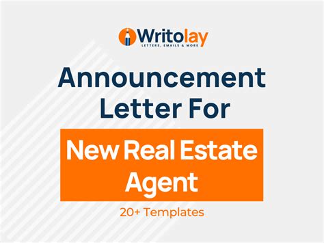New Real Estate Agent Announcement Letter Template Writolay