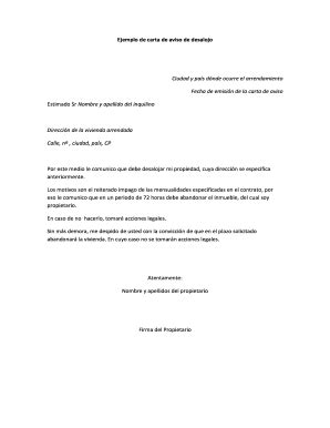Ejemplo De Carta De Aviso De Desalojo Fill And Sign Printable