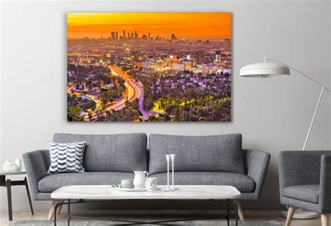 Los Angeles California Skyline Reproduction Color Splash Canvas
