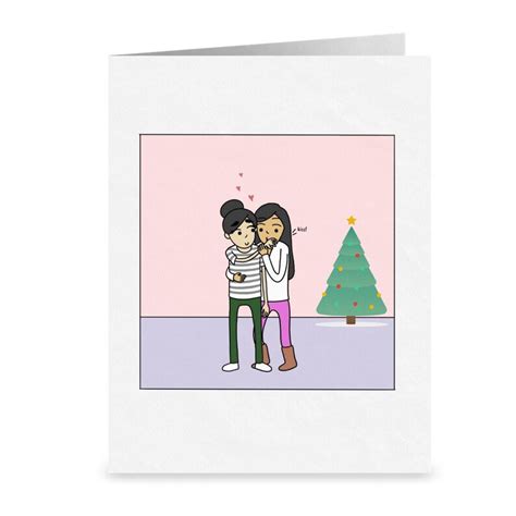 kiss me lesbian holiday greeting card romantic lesbian etsy