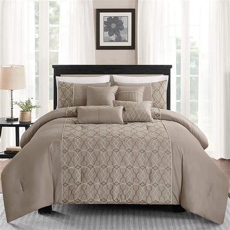 Sapphire Home Luxury Piece Full Queen Comforter Set With Shams And