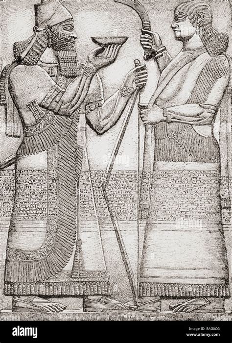 The Libation Of Ashur Nasir Pal Ii Or Ashurnasirpal Ii King Of Assyria