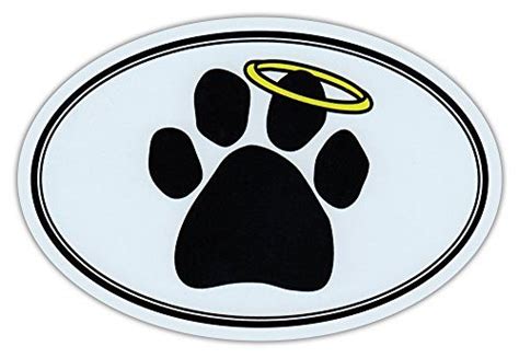 Oval Car Magnet Dog Paw Print Wangel Halo Memorial
