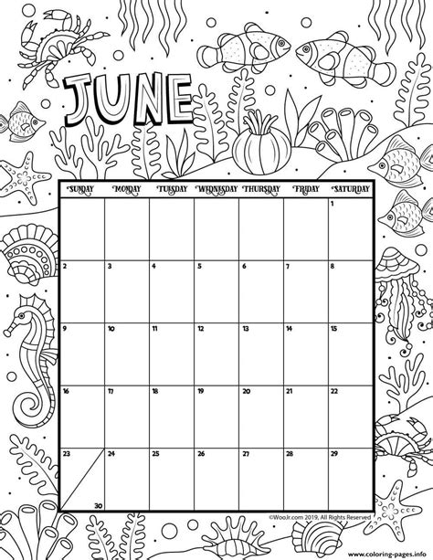 Calendar Month Coloring Pages Coloring Pages