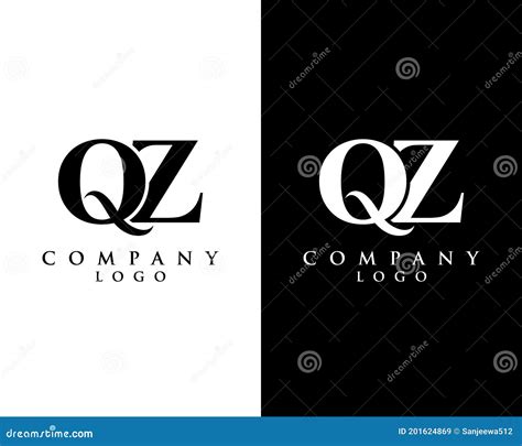 Initial Letter Qzzq Modern Logo Design With Black And White Background