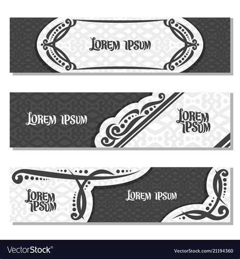 Set Of Black And White Banners Royalty Free Vector Image