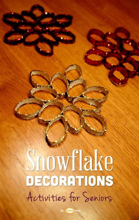 Here over forty simple crafts for older adults or those who are in nursing homes. Snowflake Decorations | Nursing home crafts, Crafts for seniors, Elderly crafts