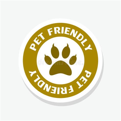Pet Friendly A Graphic Sticker Icon Stock Vector Illustration Of