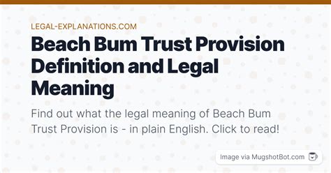 beach bum trust provision definition what does beach bum trust provision mean
