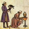 Falconry Book of Frederick II 1240s detail falconers - Falconry ...