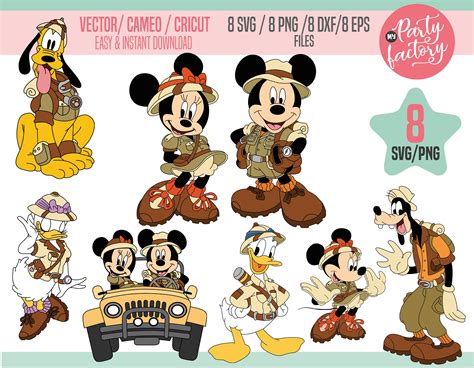 Safari Mouse Svg Eps Png Mickey And Friends Safari Standing Etsy Canada