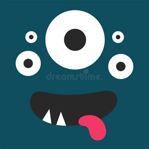 Funny Monster Face Cute Hand Drawn Doodle Card Postcard Poster With