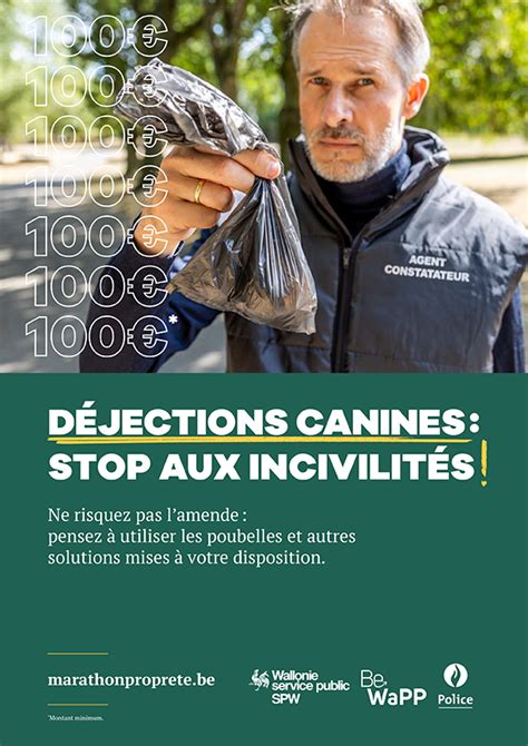 Affiche Amende Déjection Canine En Français Be Wapp