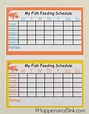 A free Fish Feeding Schedule Printable for kids who are feeding their ...
