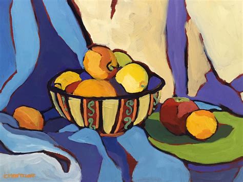 Contemporary Still Life Abstract Oil Painting Fruit Colorful