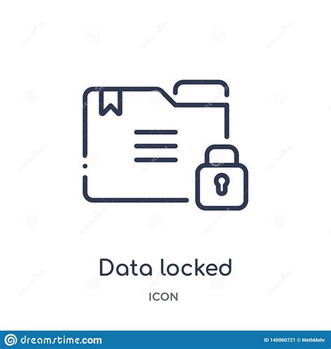 Linear Data Locked Icon From Internet Security And Networking Outline