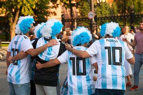 Argentine Football Fans On Red Square In Moscow Football World Cup