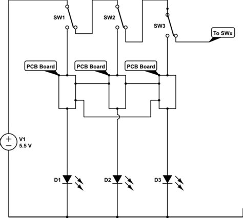 Pcb Design 10 Lights Lx 10 Switches Sx S1 Powers L1 S2 Powers