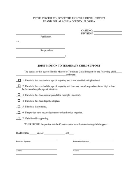 Mail a check or money order to: Motion To Terminate Child Support Florida - Fill Out and Sign Printable PDF Template | signNow