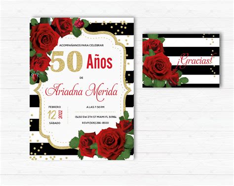 Arriba 33 Imagen Tarjetas De Invitacion Cumpleaños 50 Años Mujer Para