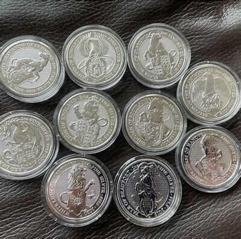 Queens Beasts 2oz Full Set And Completer Coin United Kingdom