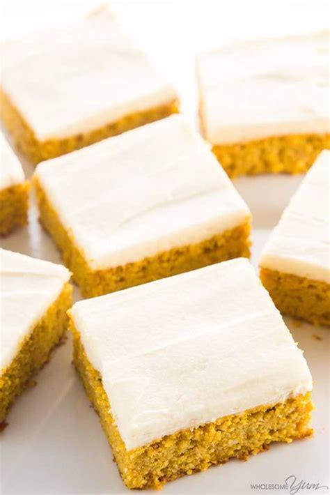 Low Carb Healthy Pumpkin Bars With Cream Cheese Frosting This Easy