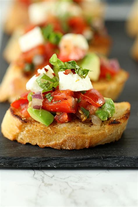 1 pint grape tomatoes, red. Easy Avocado Bruschetta Recipe, step by step Easy ...