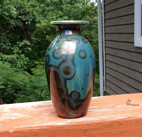 Etched Crystalline Vase Vase Pottery Decor