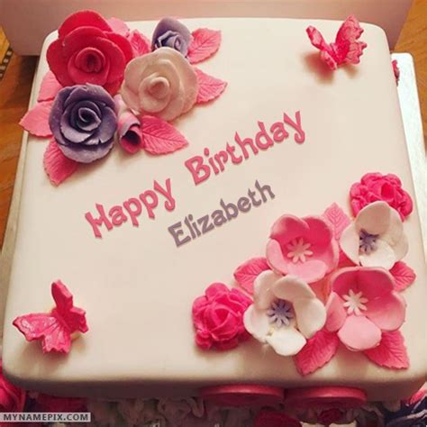 Happy Birthday Elizabeth Cakes Cards Wishes
