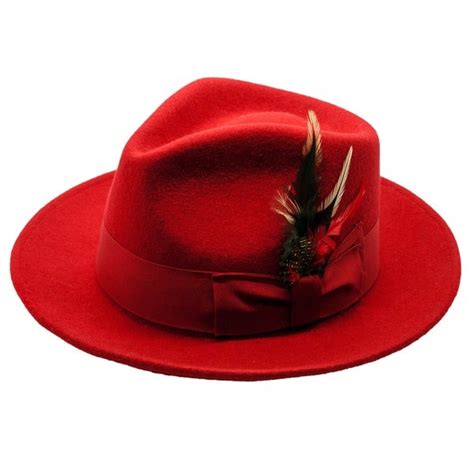 Ferrecci Mens Red Fedora Hat 15825580 Shopping