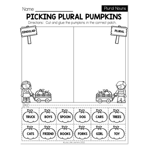 Fall Early Finishers 1st Grade Ela Plural Nouns Picking Plural