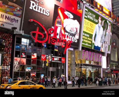 Disney Store Marquee Times Square Nyc Stock Photo Alamy