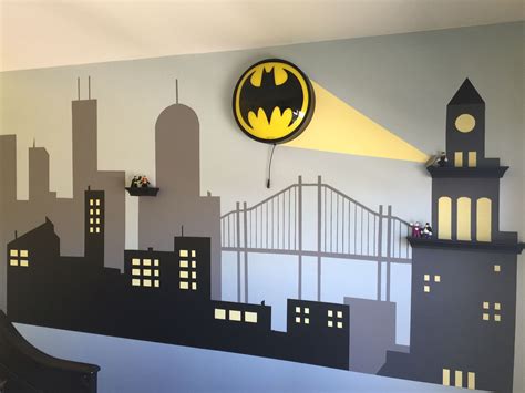 Gotham City Batman Bedroom Diy Surprise For My Son Batman Room