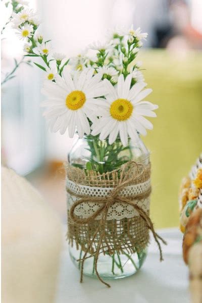 Burlap Covered Mason Jar Centerpieces A Wedding Blog