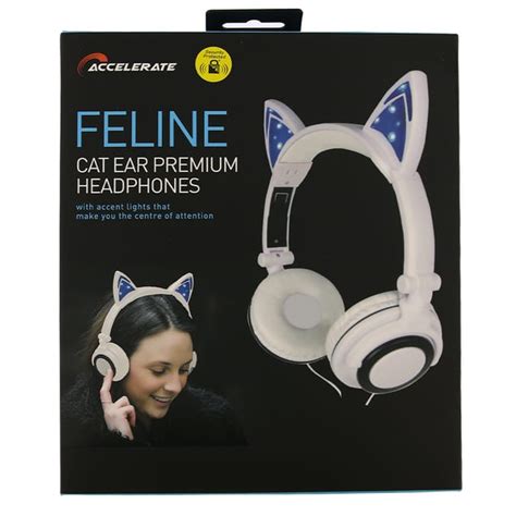 Accelerate Feline Cat Ear Premier Headphones Earphones Head Phones Ear