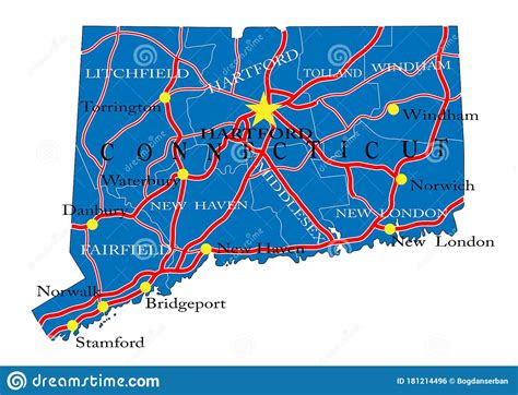 Connecticut Map State And District Map Of Connecticut Administrative