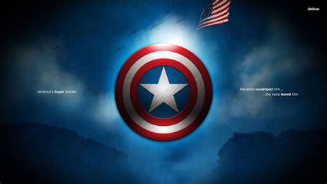 Captain America Typography Flag Marvel Cinematic Universe Shield