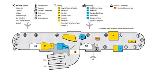 Tampa Airport Map Tpa Printable Terminal Maps Shops Food