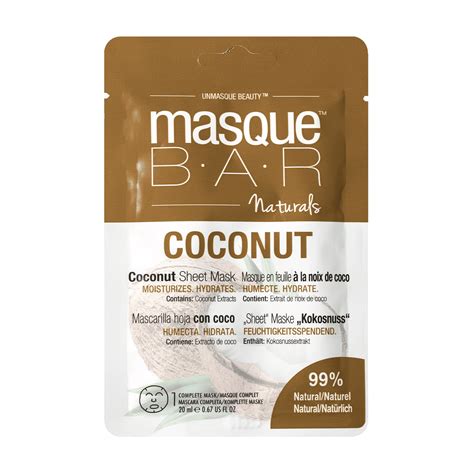 Masque Bar Naturals Coconut Sheet Mask 99 Natural Vegan And Gluten