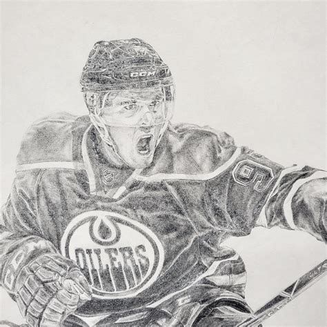 Connor Mcdavid Edmonton Oilers 97 Pencil Drawing Of Ea Sports Nhl 18