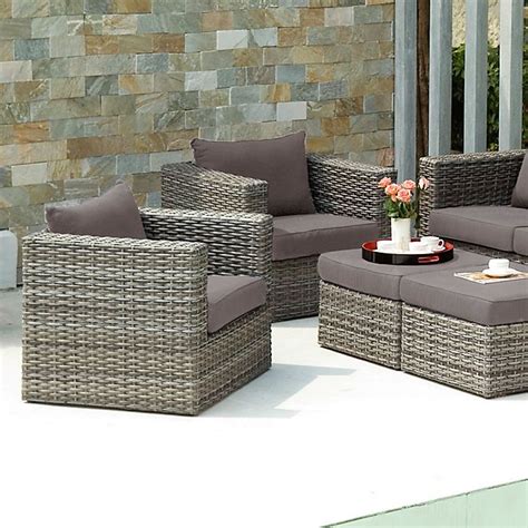 Grab an ottoman for comfort and extra storage. Southern Enterprises Bristow 4-Piece Outdoor Chair and ...