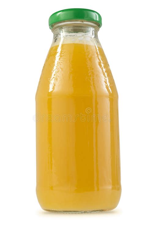 Glass Bottle Of Orange Juice Stock Photo Image Of Single Healthy