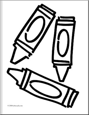 Clip Art Basic Words Crayons Coloring Page Abcteach