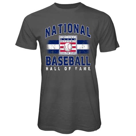 Majestic Threads Baseball Hall Of Fame Charcoal Vintage Logo Soft Hand T Shirt
