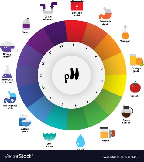 I needed universal indicator fast to do a lab with my students. Ph scale universal indicator ph color chart Vector Image