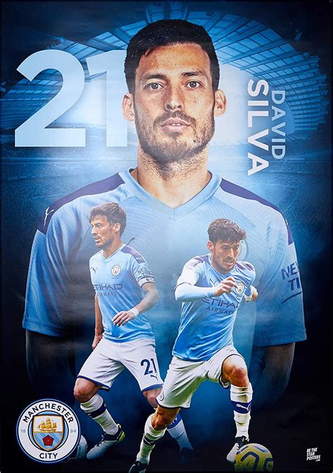 Manchester City Fc 201920 David Silva Action A2 Football Posterprint