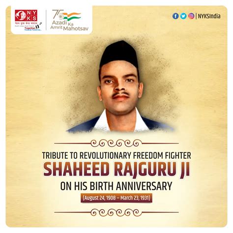 Nyks India On Twitter Remembering The Courageous Freedom Fighter Shaheed Shivaram Hari Rajguru