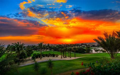 Sunset Katameya Heights Golf And Tennis Resort Hd Desktop Wallpaper