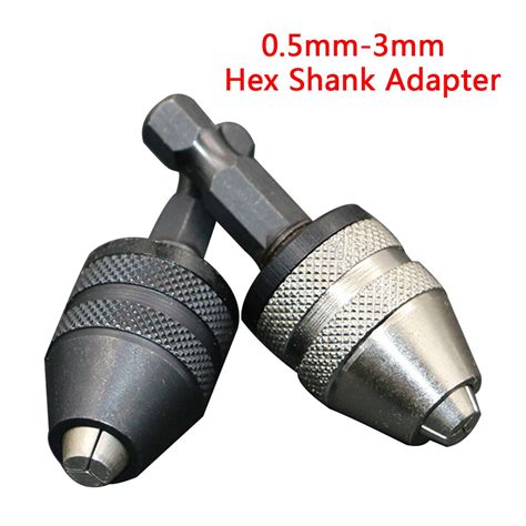 Keyless 1 4 Inch 0 5mm 3mm Hex Shank Adapter Converter Drill Bit Chuck